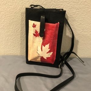 ESPE Vine iSMart Purse Black Maple Leaf Design